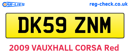 DK59ZNM are the vehicle registration plates.