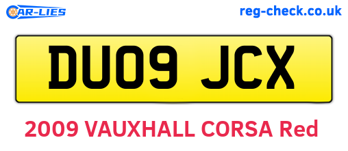 DU09JCX are the vehicle registration plates.