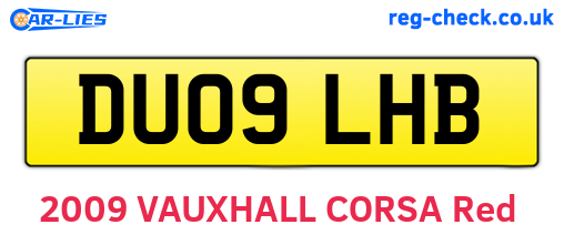 DU09LHB are the vehicle registration plates.