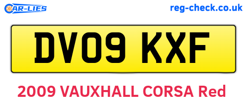 DV09KXF are the vehicle registration plates.