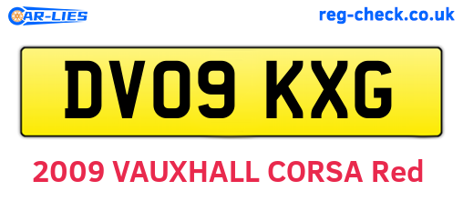 DV09KXG are the vehicle registration plates.