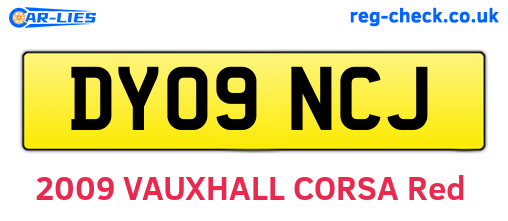 DY09NCJ are the vehicle registration plates.