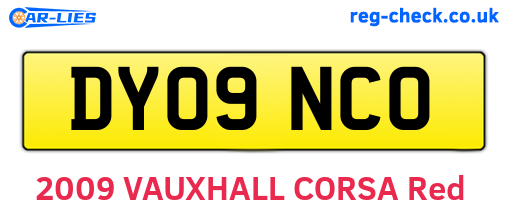 DY09NCO are the vehicle registration plates.