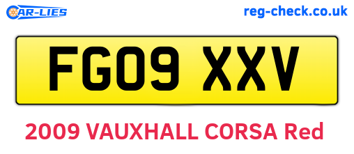 FG09XXV are the vehicle registration plates.