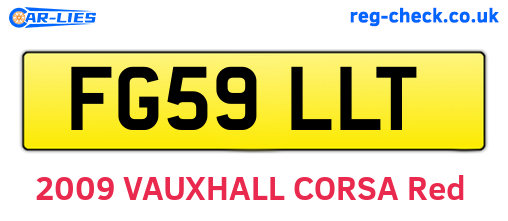 FG59LLT are the vehicle registration plates.