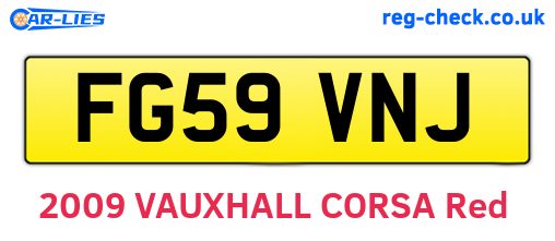 FG59VNJ are the vehicle registration plates.