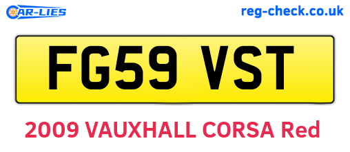 FG59VST are the vehicle registration plates.