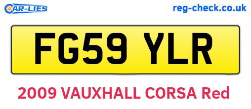 FG59YLR are the vehicle registration plates.