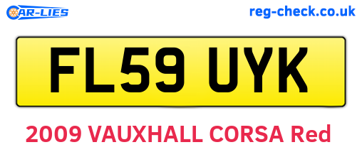FL59UYK are the vehicle registration plates.