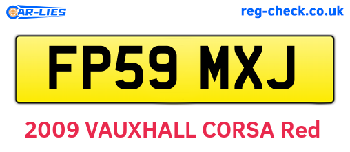 FP59MXJ are the vehicle registration plates.