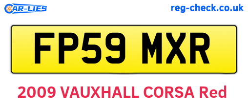 FP59MXR are the vehicle registration plates.