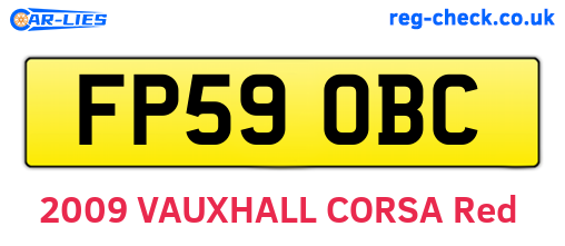 FP59OBC are the vehicle registration plates.