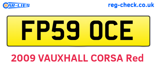 FP59OCE are the vehicle registration plates.