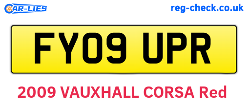 FY09UPR are the vehicle registration plates.