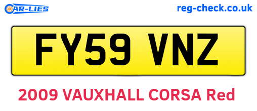 FY59VNZ are the vehicle registration plates.