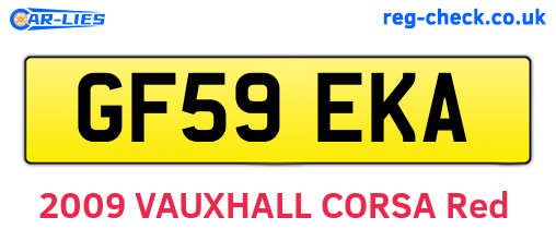 GF59EKA are the vehicle registration plates.