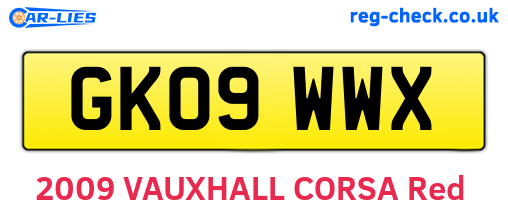 GK09WWX are the vehicle registration plates.
