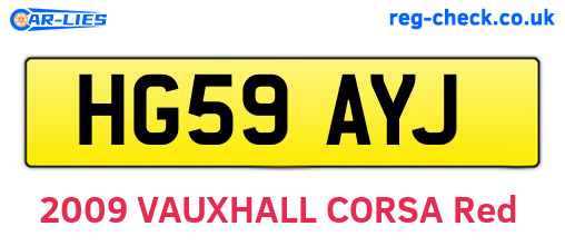 HG59AYJ are the vehicle registration plates.