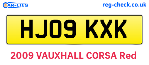 HJ09KXK are the vehicle registration plates.
