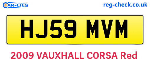 HJ59MVM are the vehicle registration plates.