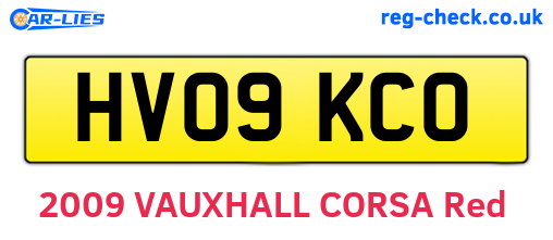 HV09KCO are the vehicle registration plates.