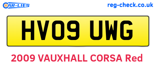 HV09UWG are the vehicle registration plates.