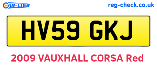 HV59GKJ are the vehicle registration plates.
