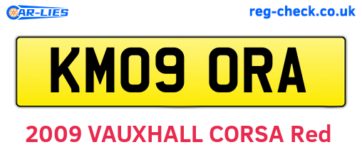 KM09ORA are the vehicle registration plates.