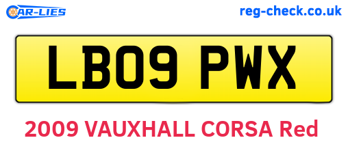 LB09PWX are the vehicle registration plates.