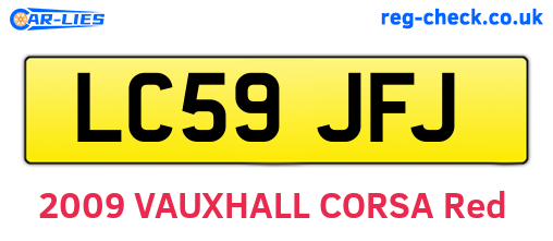 LC59JFJ are the vehicle registration plates.