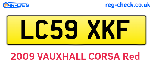 LC59XKF are the vehicle registration plates.