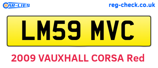 LM59MVC are the vehicle registration plates.