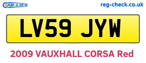 LV59JYW are the vehicle registration plates.