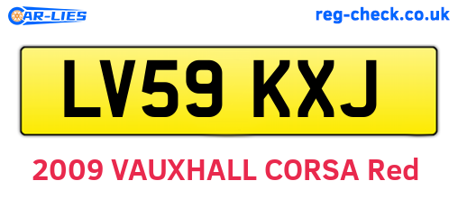 LV59KXJ are the vehicle registration plates.