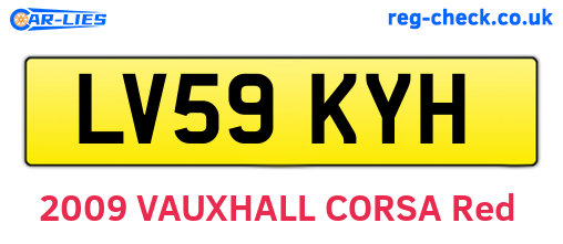 LV59KYH are the vehicle registration plates.