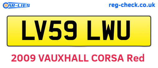 LV59LWU are the vehicle registration plates.