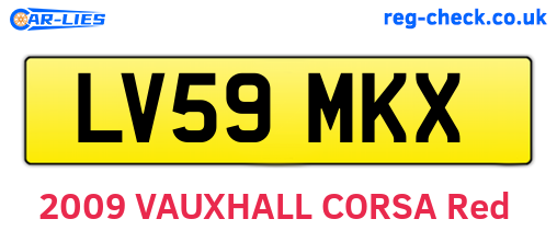 LV59MKX are the vehicle registration plates.