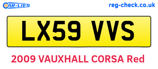 LX59VVS are the vehicle registration plates.