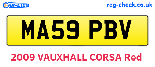 MA59PBV are the vehicle registration plates.