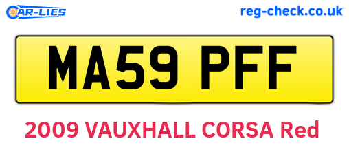 MA59PFF are the vehicle registration plates.