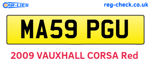 MA59PGU are the vehicle registration plates.