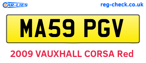 MA59PGV are the vehicle registration plates.