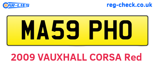 MA59PHO are the vehicle registration plates.