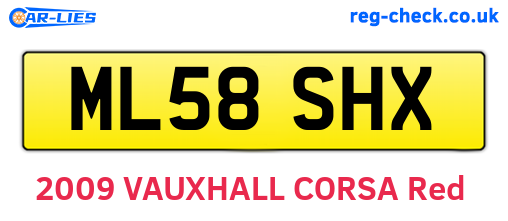 ML58SHX are the vehicle registration plates.