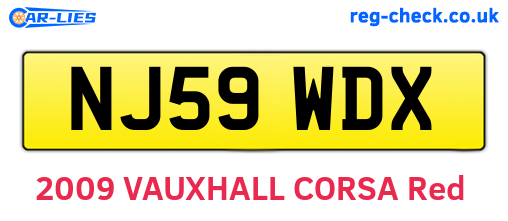 NJ59WDX are the vehicle registration plates.