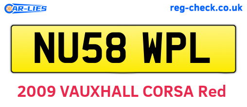 NU58WPL are the vehicle registration plates.