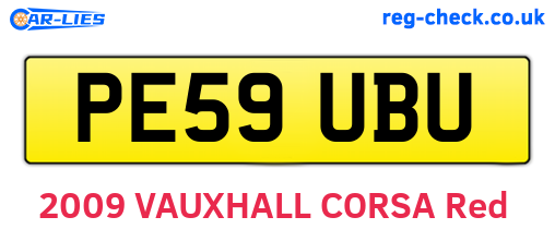 PE59UBU are the vehicle registration plates.