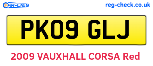 PK09GLJ are the vehicle registration plates.
