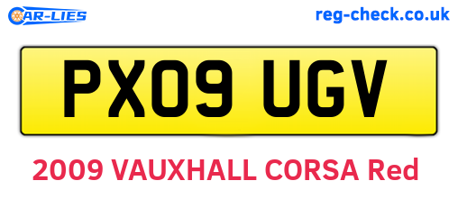 PX09UGV are the vehicle registration plates.