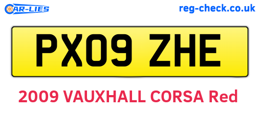 PX09ZHE are the vehicle registration plates.